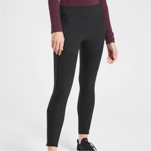 ATHLETA HEADLANDS HYBRID MOTO TIGHT | BLACK